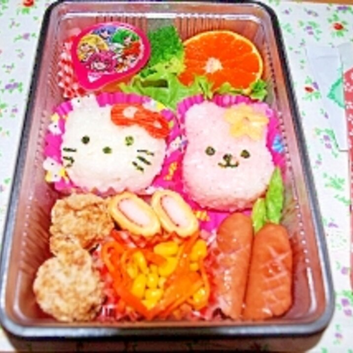 女の子のお弁当*キティ＆うさぎ*